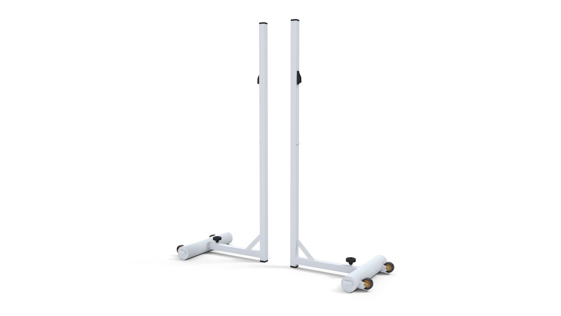 Poteaux scolaires de badminton – acier plastifié blanc avec embase 20 kg