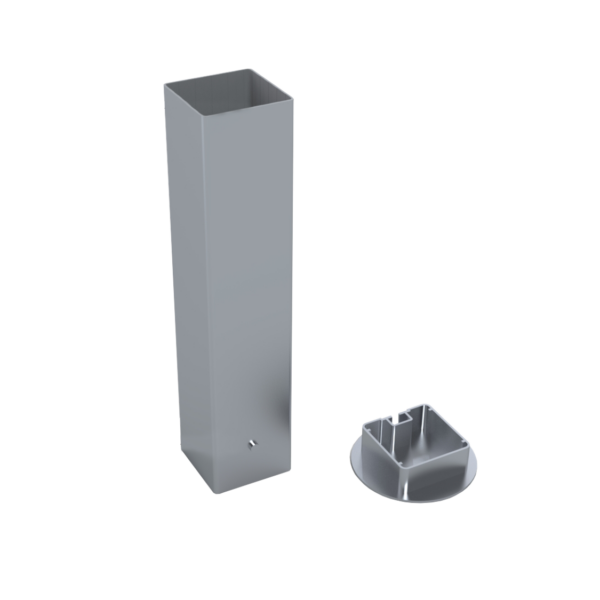 Jeu de 4 fourreaux en aluminium pour buts de handball 80×80 mm – avec couvercles