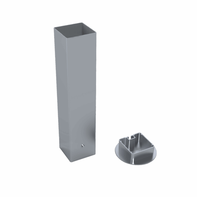Jeu de 4 fourreaux en aluminium pour buts de handball 80×80 mm – avec couvercles