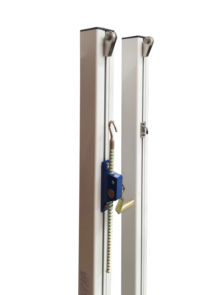 Poteaux de tennis à sceller en aluminium – 80×80 mm plastifié blanc