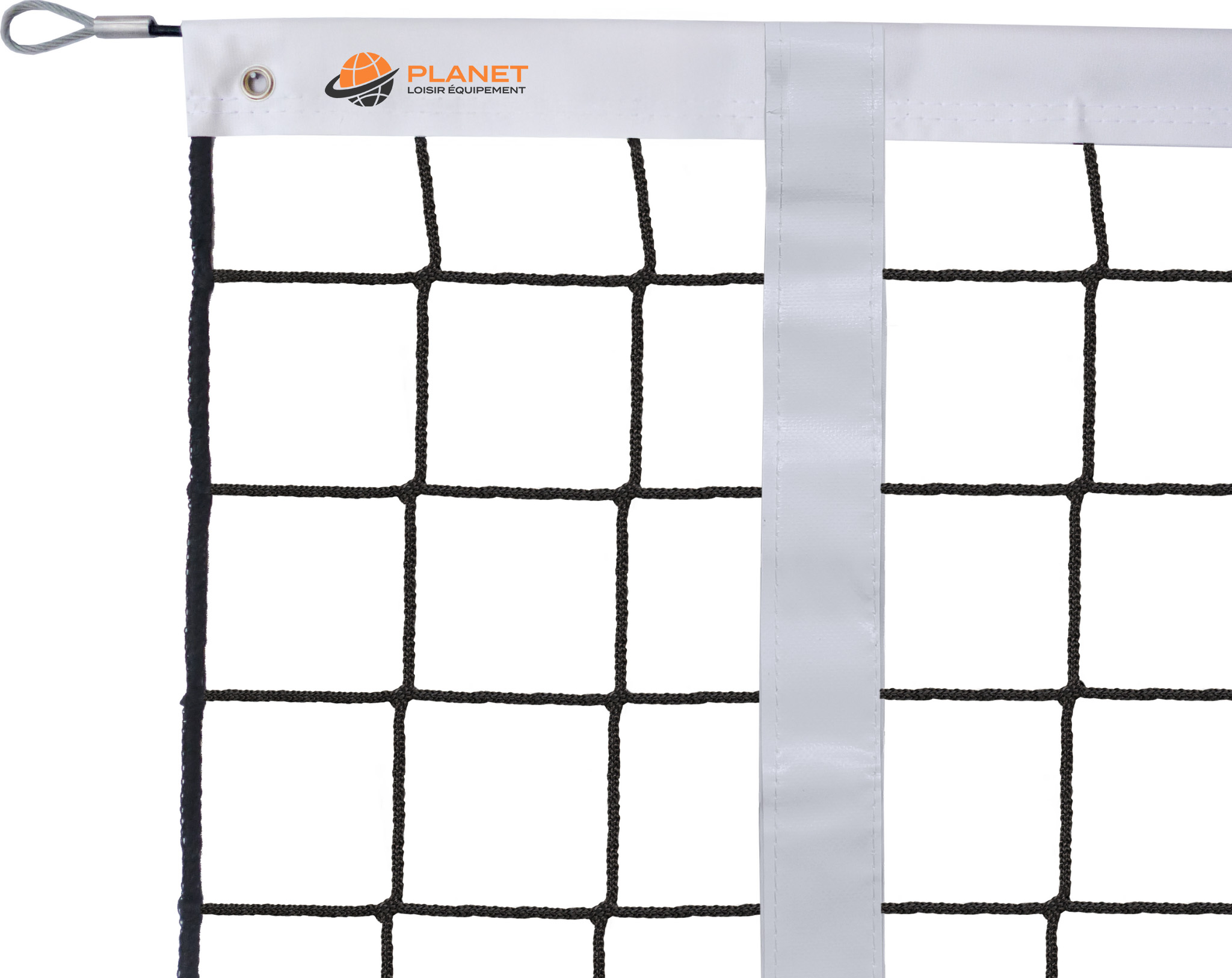 Filet de volleyball en fil tressé 4 mm – sans nœud et bande PVC blanche