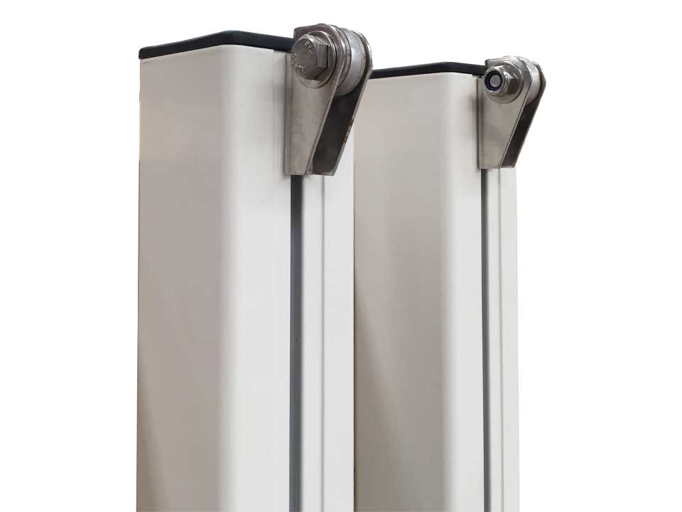 Poteaux de tennis à sceller en aluminium – 80×80 mm plastifié blanc – Image 6