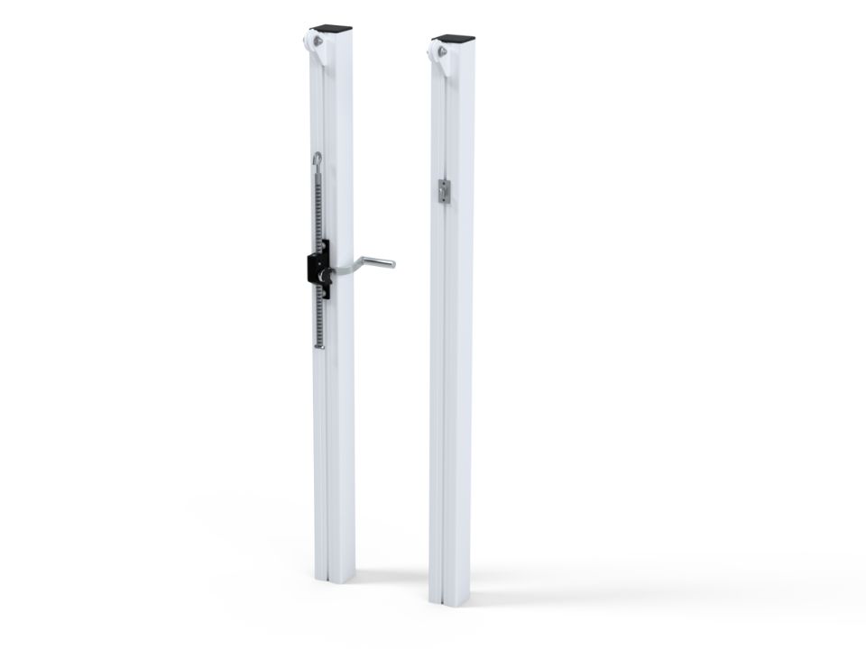 Poteaux de tennis à sceller en aluminium – 80×80 mm plastifié blanc – Image 4