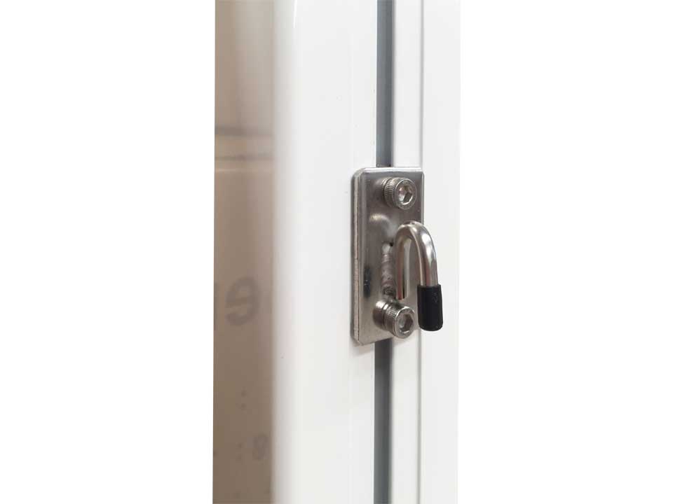 Poteaux de tennis à sceller en aluminium – 80×80 mm plastifié blanc – Image 2