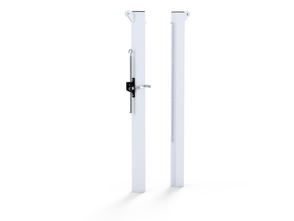 Poteaux de tennis à sceller en aluminium – 80×80 mm plastifié blanc – Image 5